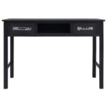 Table console Noir 110x45x76 cm Bois – Image 3
