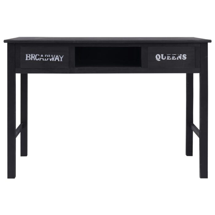 Table console Noir 110x45x76 cm Bois – Image 3