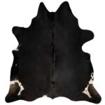 Tapis en peau de vache véritable Noir 150 x 170 cm – Image 4