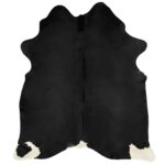 Tapis en peau de vache véritable Noir 150 x 170 cm – Image 5
