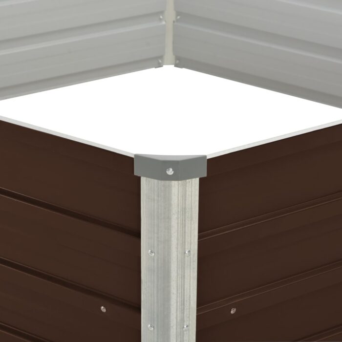 Jardinière surélevée Marron 129x129x46 cm Acier galvanisé – Image 3