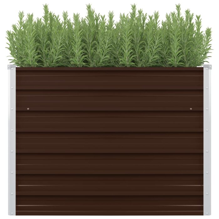 Jardinière surélevée Marron 100x100x77 cm Acier galvanisé – Image 1
