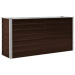 Lit surélevé de jardin Marron 160x40x77 cm Acier galvanisé – Image 2