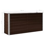 Lit surélevé de jardin Marron 160x40x77 cm Acier galvanisé – Image 6