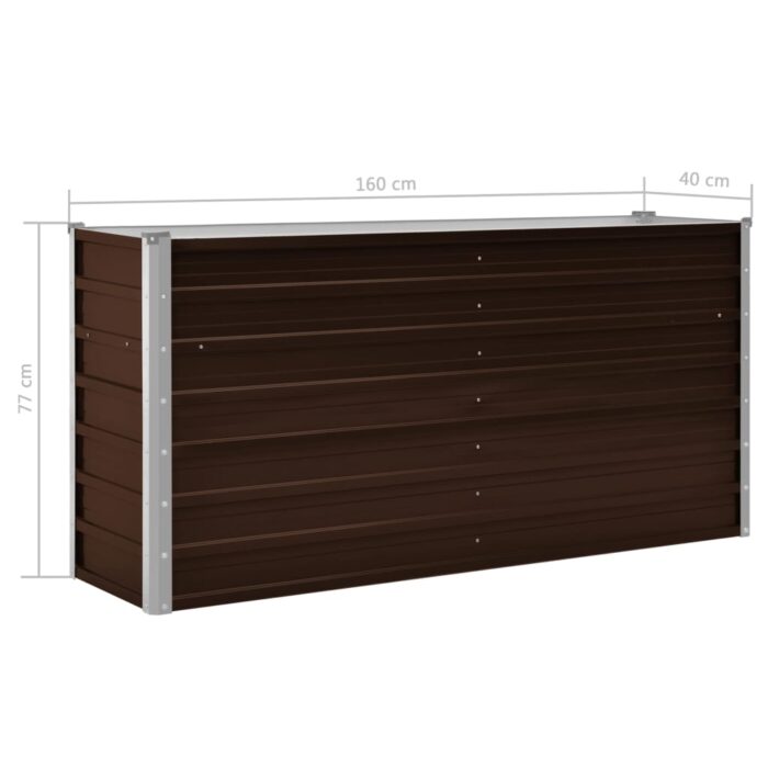 VXL8719883670775_g_en_hd_6.jpg Lit surélevé de jardin Marron 160x40x77 cm Acier galvanisé – Image 6