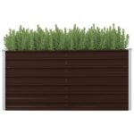 Lit surélevé de jardin Marron 160x40x77 cm Acier galvanisé