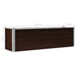 Lit surélevé de jardin Marron 160x40x45 cm Acier galvanisé – Image 6