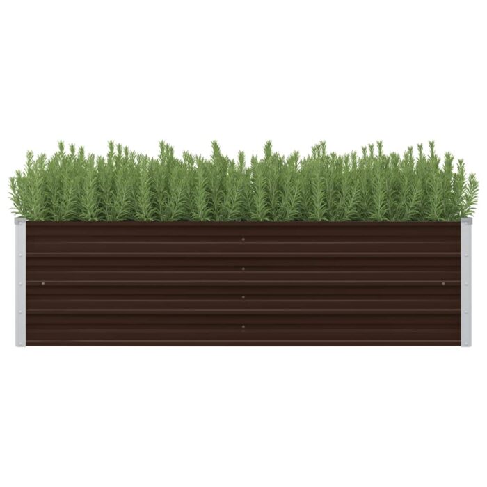 Lit surélevé de jardin Marron 160x40x45 cm Acier galvanisé – Image 1