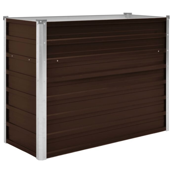 Lit surélevé de jardin Marron 100x40x77 cm Acier galvanisé – Image 2