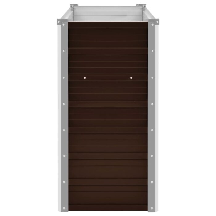 Lit surélevé de jardin Marron 100x40x77 cm Acier galvanisé – Image 4