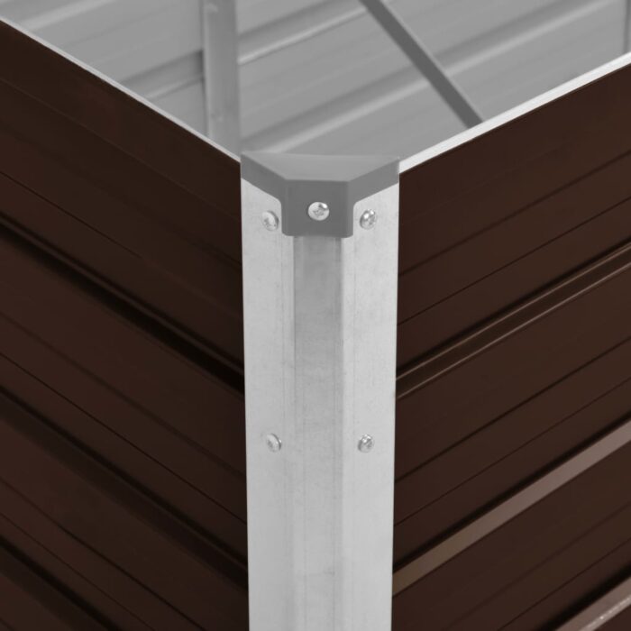 Lit surélevé de jardin Marron 100x40x77 cm Acier galvanisé – Image 5