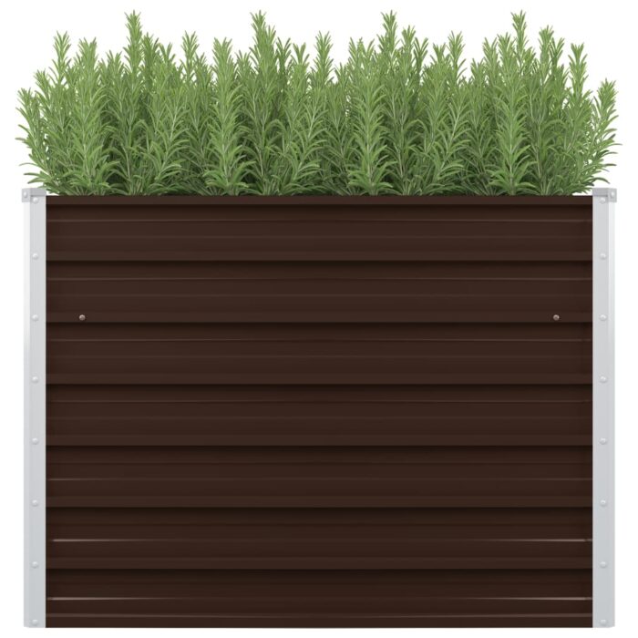 Lit surélevé de jardin Marron 100x40x77 cm Acier galvanisé – Image 1