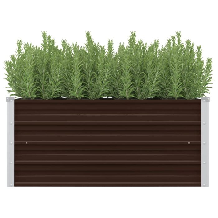 Lit surélevé de jardin Marron 100x40x45 cm Acier galvanisé – Image 1