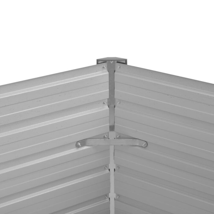 Lit surélevé de jardin Marron 129x129x77 cm Acier galvanisé – Image 4