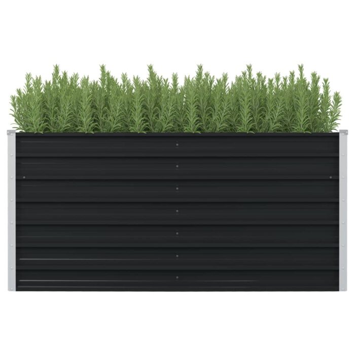 Jardinière surélevée Anthracite 160x80x77 cm Acier galvanisé – Image 1