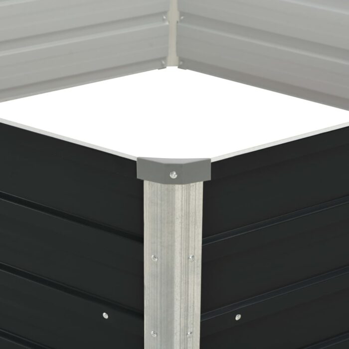 Jardinière surélevée Anthracite 129x129x45 cm Acier galvanisé – Image 3