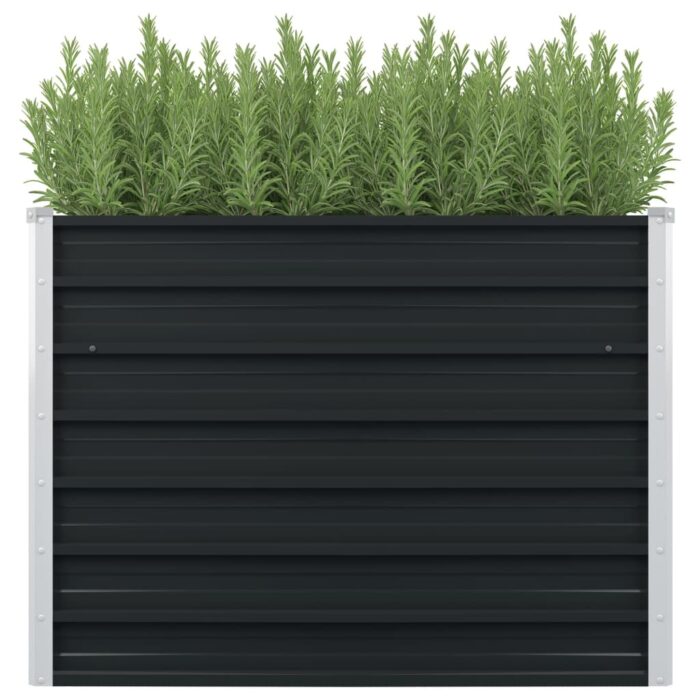 Jardinière surélevée Anthracite 100x100x77 cm Acier galvanisé – Image 1