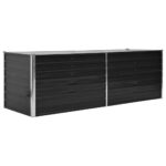 Lit surélevé de jardin Anthracite 240x80x77 cm Acier galvanisé – Image 2