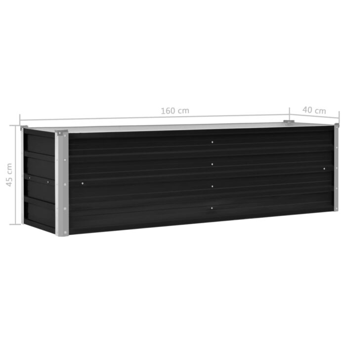 Lit surélevé de jardin Anthracite 160x40x45 cm Acier galvanisé – Image 6
