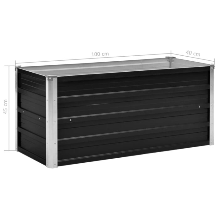 Lit surélevé de jardin Anthracite 100x40x45 cm Acier galvanisé – Image 6