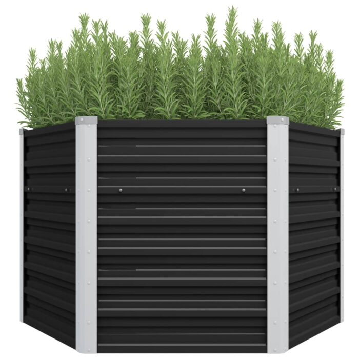 VXL8719883670942_a_en_hd_1.jpg Lit surélevé de jardin Anthracite 129x129x77 cm Acier galvanisé – Image 1