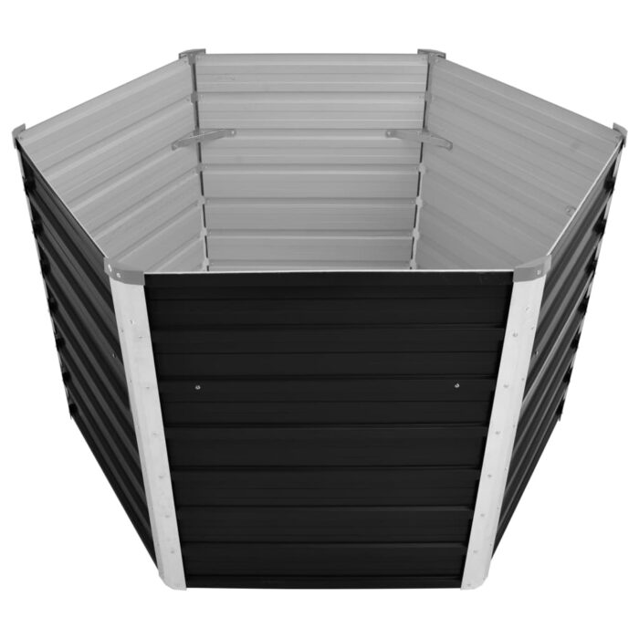 Lit surélevé de jardin Anthracite 129x129x77 cm Acier galvanisé – Image 2