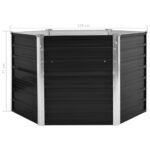 Lit surélevé de jardin Anthracite 129x129x77 cm Acier galvanisé – Image 4