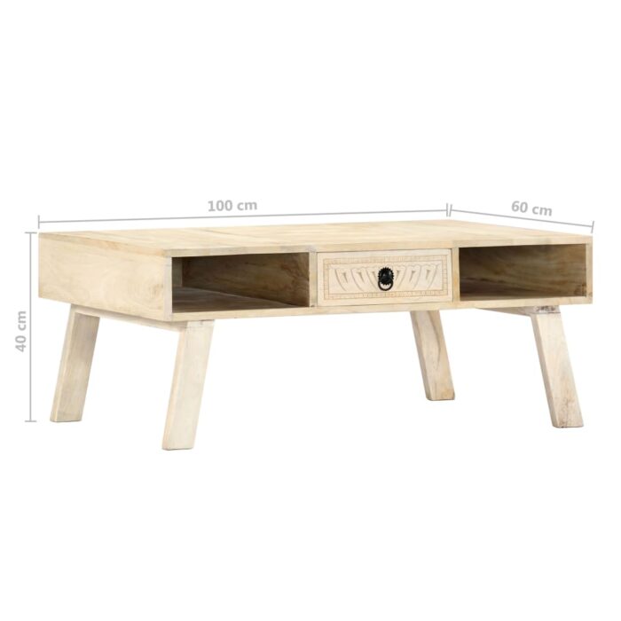 Table basse 100x60x40 cm Bois de manguier massif – Image 9