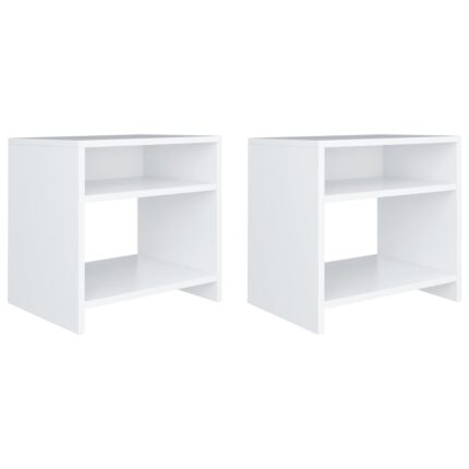 Tables de chevet 2 pcs Blanc 40x30x40 cm Bois d'ingénierie