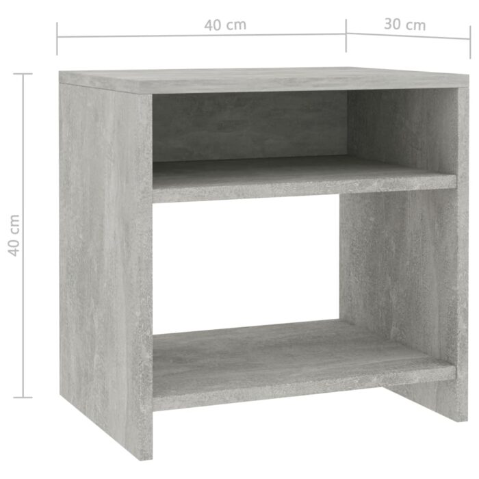 Table de chevet Gris béton 40x30x40 cm Bois d'ingénierie – Image 4