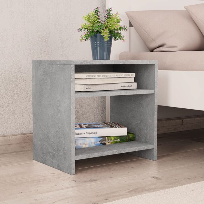 Table de chevet Gris béton 40x30x40 cm Bois d'ingénierie – Image 1