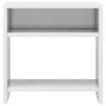 Table de chevet Blanc brillant 40x30x40 cm bois d'ingénierie – Image 2