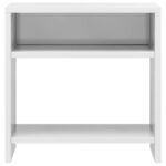 Tables de chevet 2pcs Blanc brillant 40x30x40cm bois ingénierie – Image 4