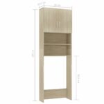 Meuble de machine à laver Chêne Sonoma Bois d'ingénierie – Image 6