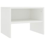 Tables de chevet 2 pcs Blanc 40x30x30 cm Bois d'ingénierie – Image 3
