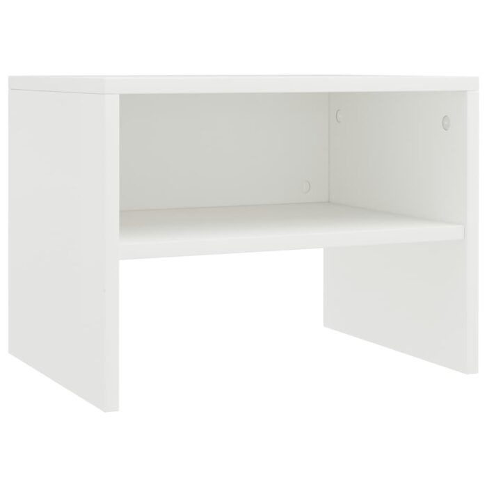 Tables de chevet 2 pcs Blanc 40x30x30 cm Bois d'ingénierie – Image 3