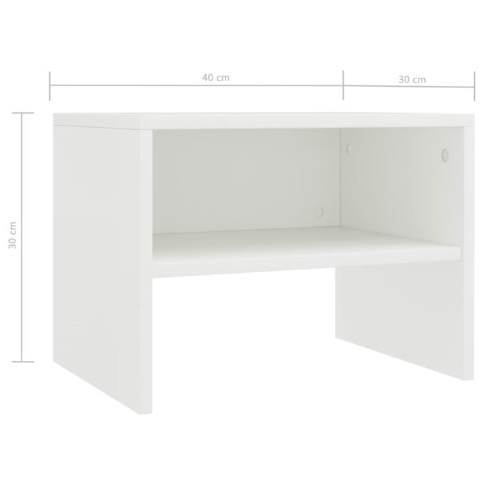 Tables de chevet 2 pcs Blanc 40x30x30 cm Bois d'ingénierie – Image 6