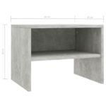 Tables de chevet 2 pcs Gris béton 40x30x30 cm Bois ingénierie – Image 6