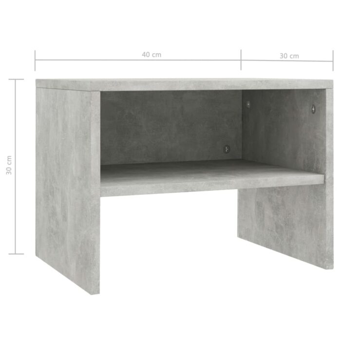 Tables de chevet 2 pcs Gris béton 40x30x30 cm Bois ingénierie – Image 6