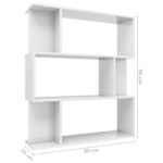Bibliothèque/Séparateur de pièce Blanc brillant 80x24x96 cm – Image 6