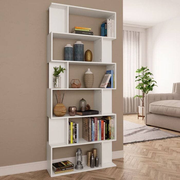 Bibliothèque/Séparateur de pièce Blanc Bois d'ingénierie – Image 1