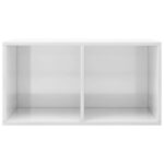 Boîte de rangement de vinyles Blanc brillant 71x34x36 cm – Image 2