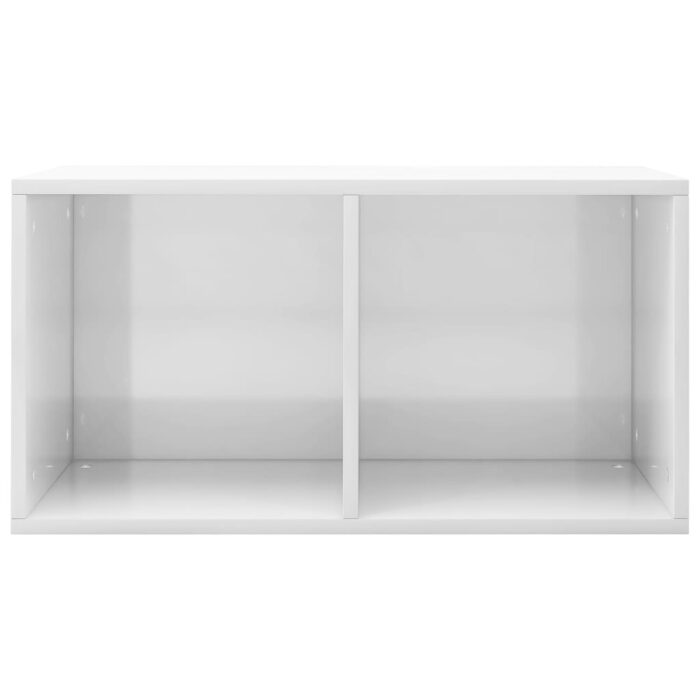 Boîte de rangement de vinyles Blanc brillant 71x34x36 cm – Image 2