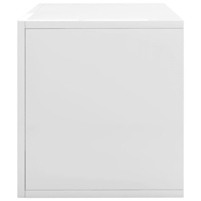 Boîte de rangement de vinyles Blanc brillant 71x34x36 cm – Image 3