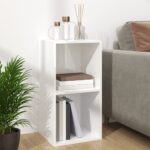 Boîte de rangement de vinyles Blanc brillant 71x34x36 cm – Image 6