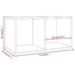 Boîte de rangement de vinyles Blanc brillant 71x34x36 cm – Image 7