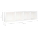 Bibliothèque/Meuble TV Blanc 36x30x143 cm Bois d'ingénierie – Image 10