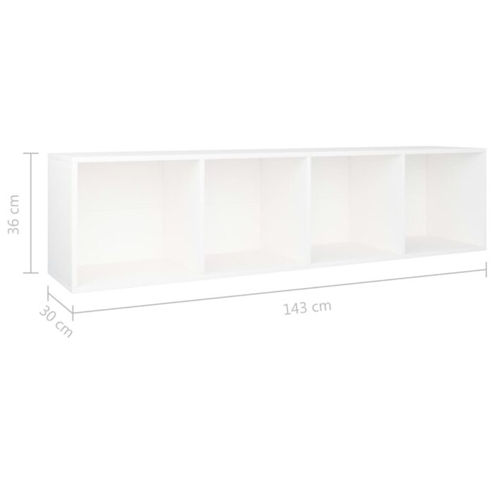 Bibliothèque/Meuble TV Blanc 36x30x143 cm Bois d'ingénierie – Image 10