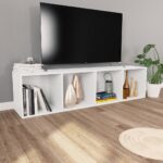 Bibliothèque/Meuble TV Blanc 36x30x143 cm Bois d'ingénierie – Image 2