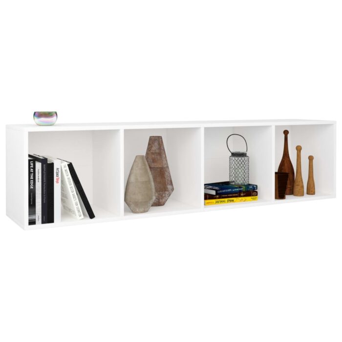 Bibliothèque/Meuble TV Blanc 36x30x143 cm Bois d'ingénierie – Image 3